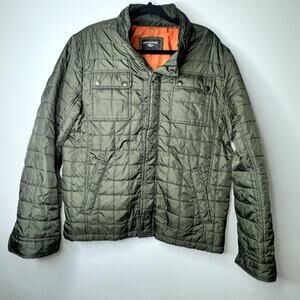 Dockers Unisex Size Large Olive Green Long Sleeve Puffer Lightweight Jacket